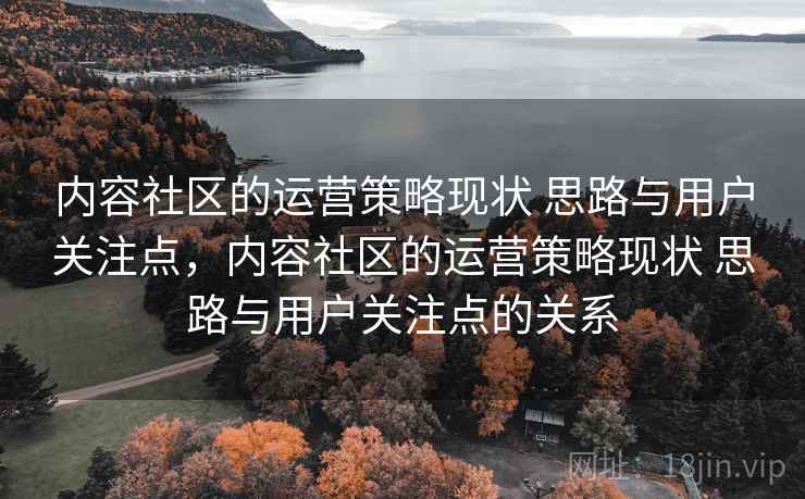 内容社区的运营策略现状 思路与用户关注点，内容社区的运营策略现状 思路与用户关注点的关系