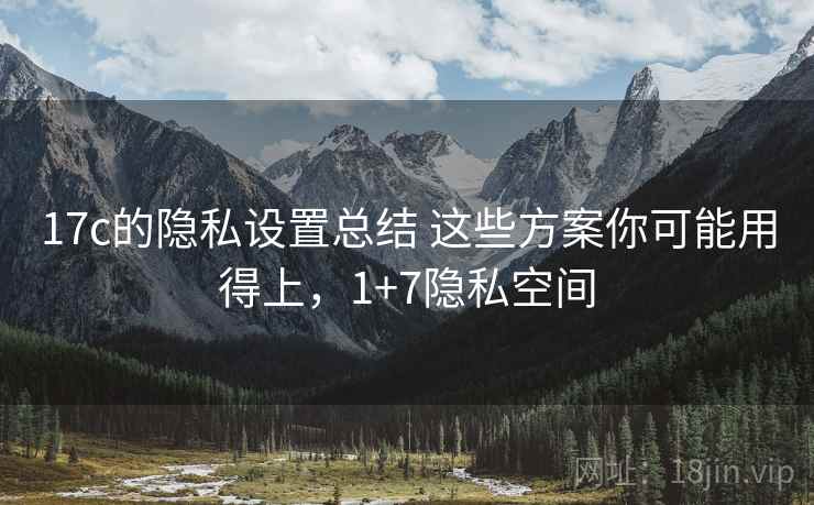 17c的隐私设置总结 这些方案你可能用得上,1+7隐私空间 17c的隐私设置总结 这些方案你可能用得上,1+7隐私空间